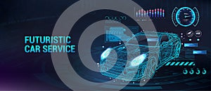 Car service future with HUD interface